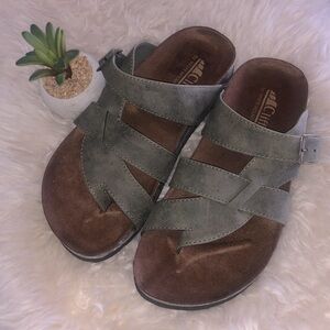 CLIFFS byWhtMntn MULE SANDALS Vegan Adjustable Strap NWOB Green 6.5M